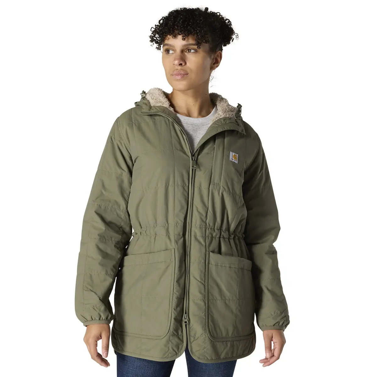 Women's Rain Defender Loose Fit Lightweight Insulated Hooded Coat 1