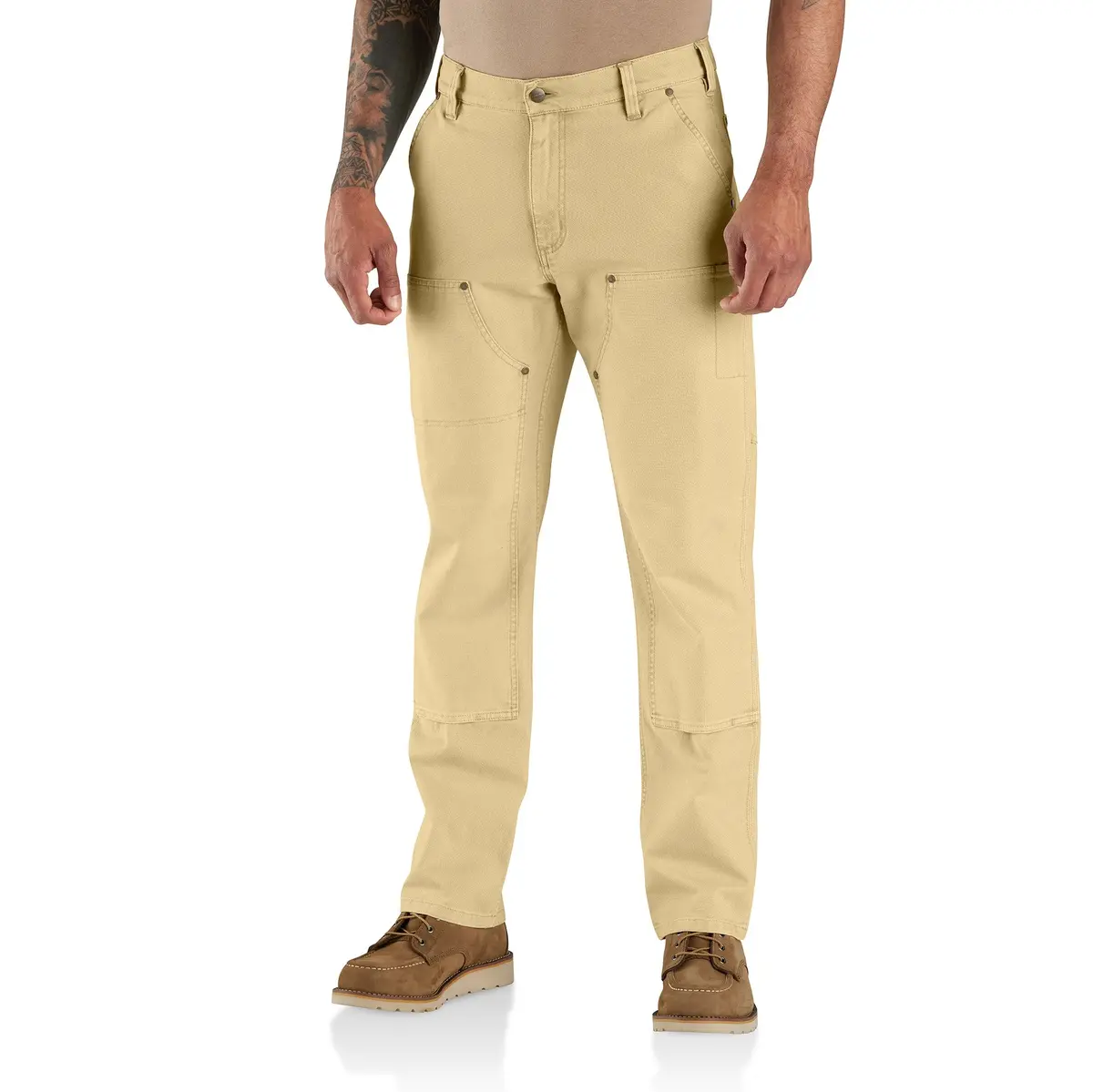 Men's Rugged Flex Relaxed Fit Garment Dyed Duck Double-Front Utility Pant 1