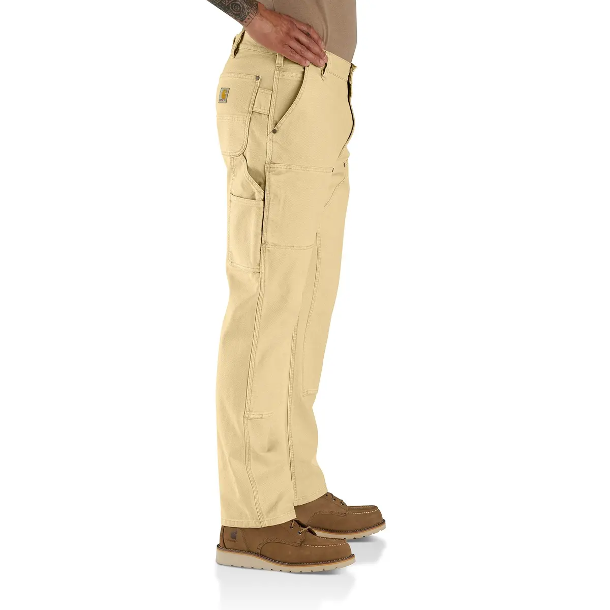 Men's Rugged Flex Relaxed Fit Garment Dyed Duck Double-Front Utility Pant 3