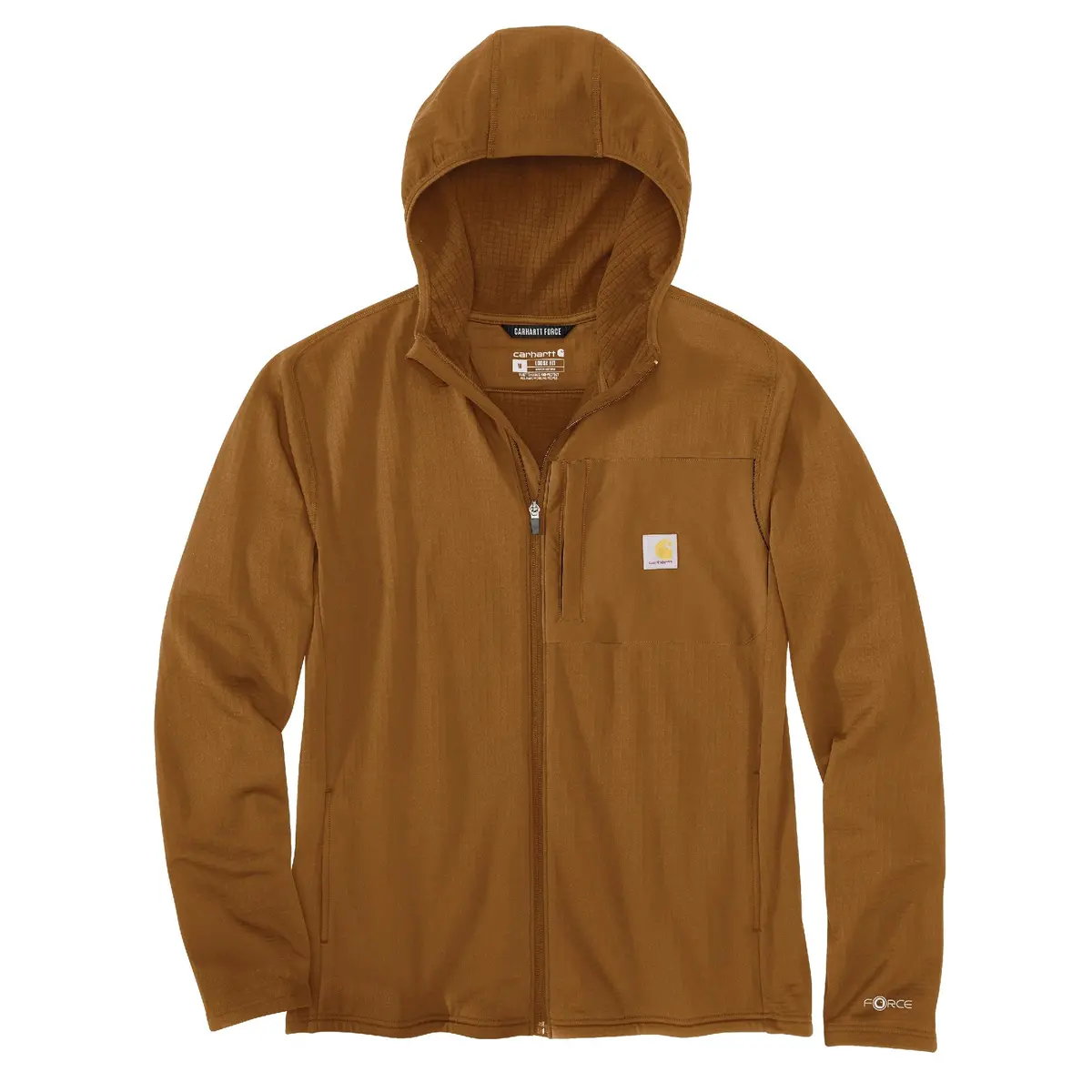 Men's Force® Relaxed Fit Full-Zip Long-Sleeve Hooded Fleece-Lined Shirt 1