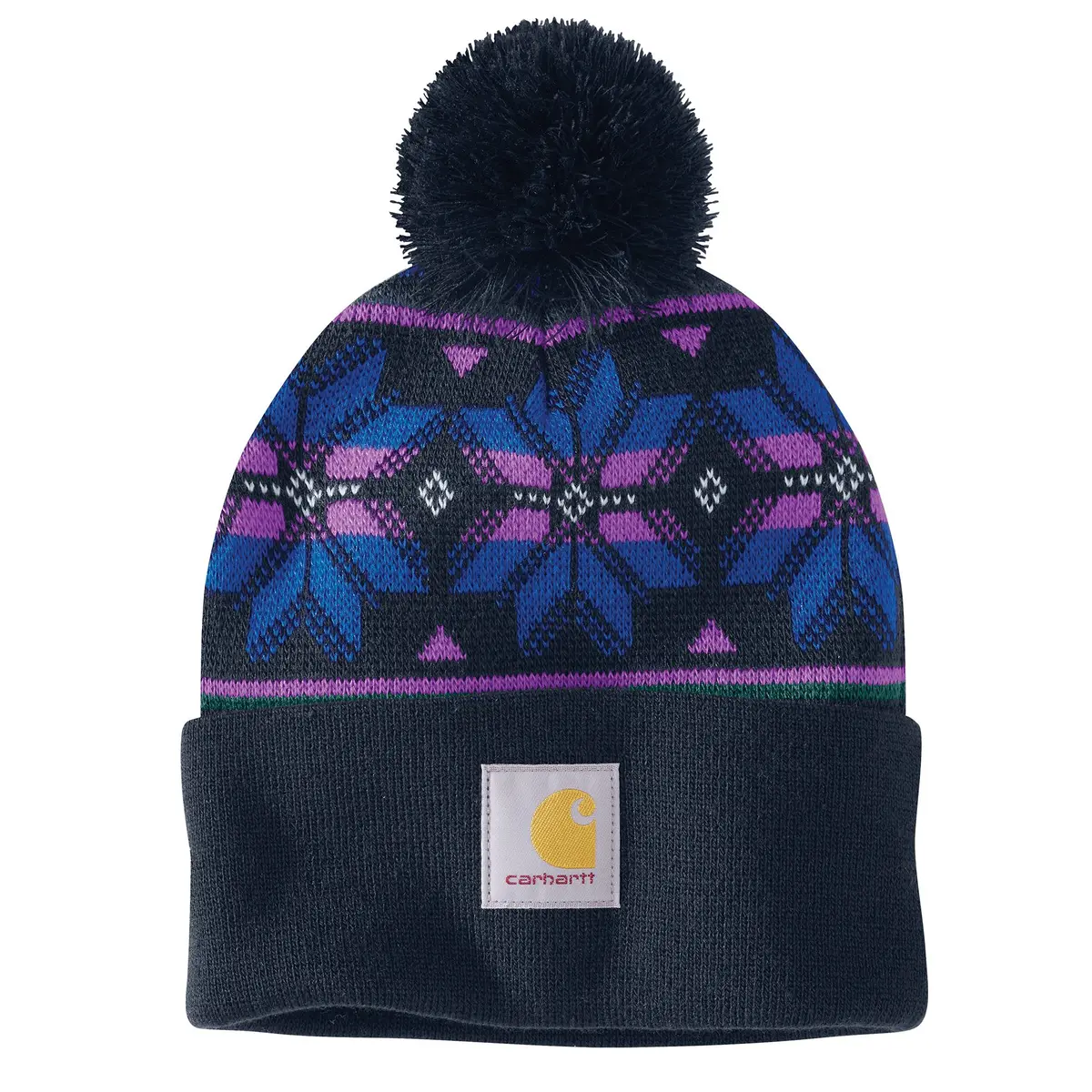 Woman`S Knit Pom Jacquard Beanie 1