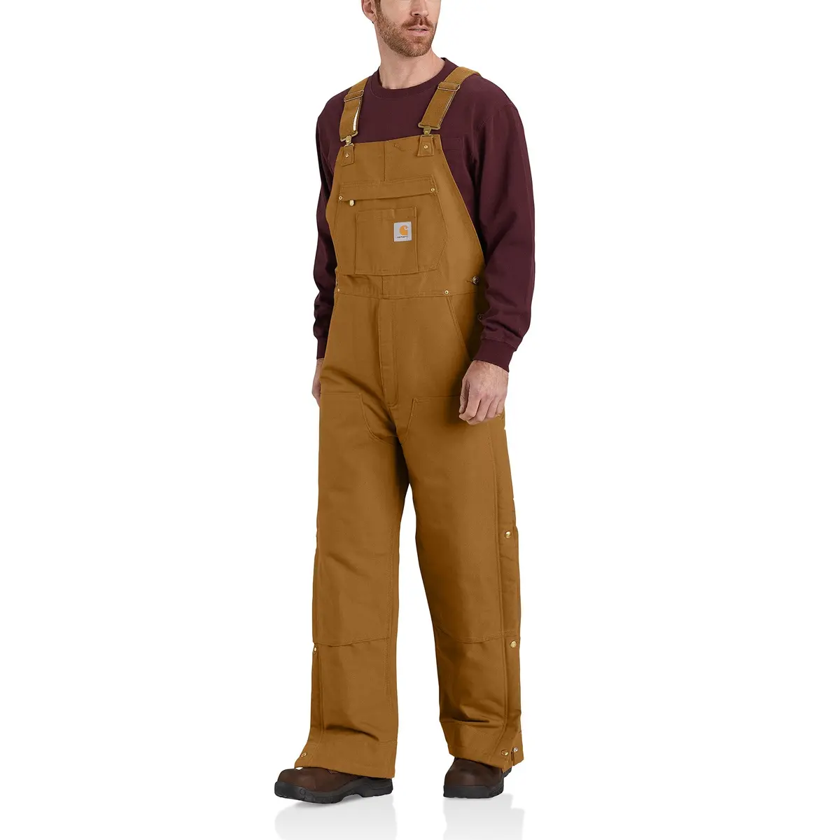 Men's Loose Fit Firm Duck Insulated Bib Overall 1