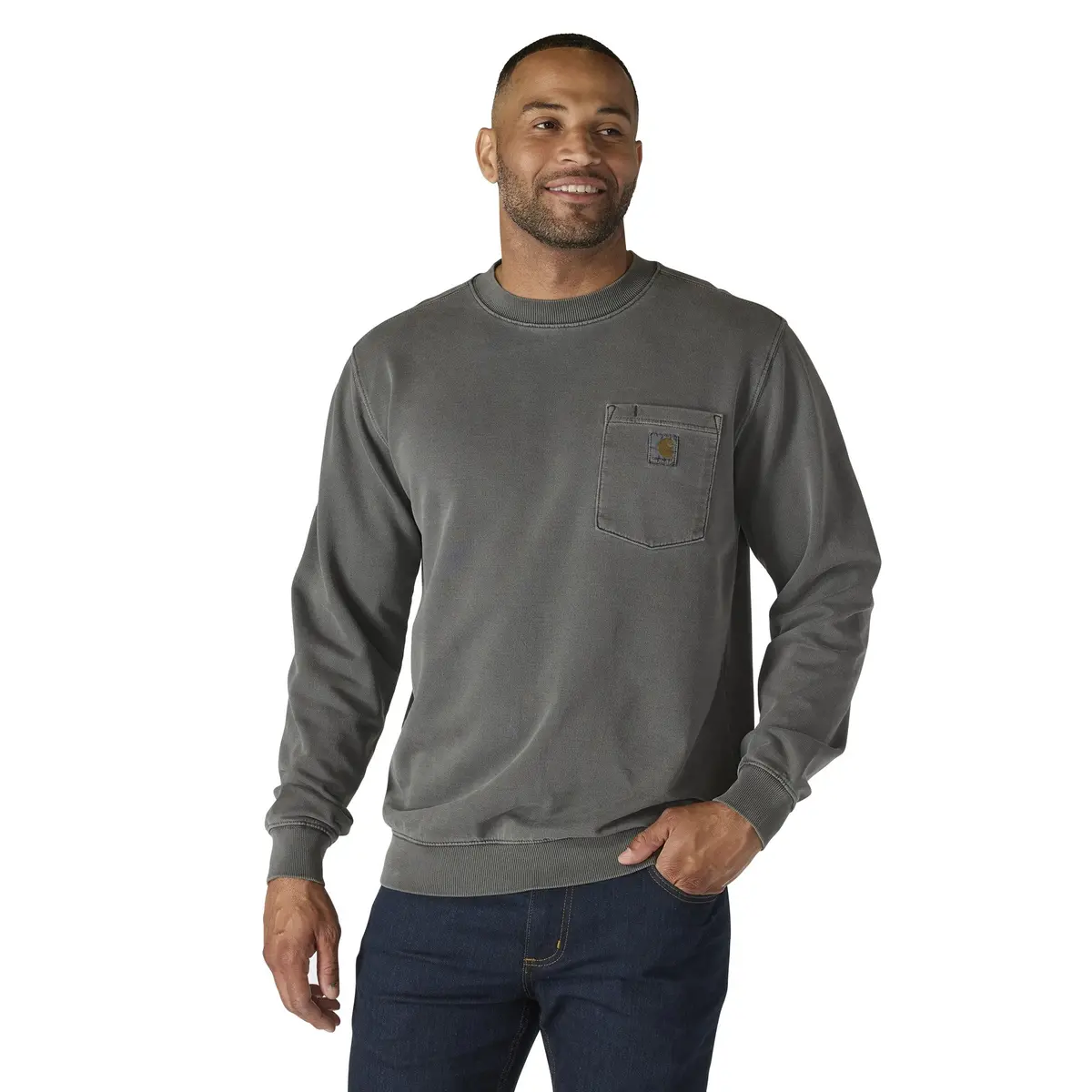 Men's Relaxed Fit Garment Dyed French Terry Crewneck Sweatshirt 1