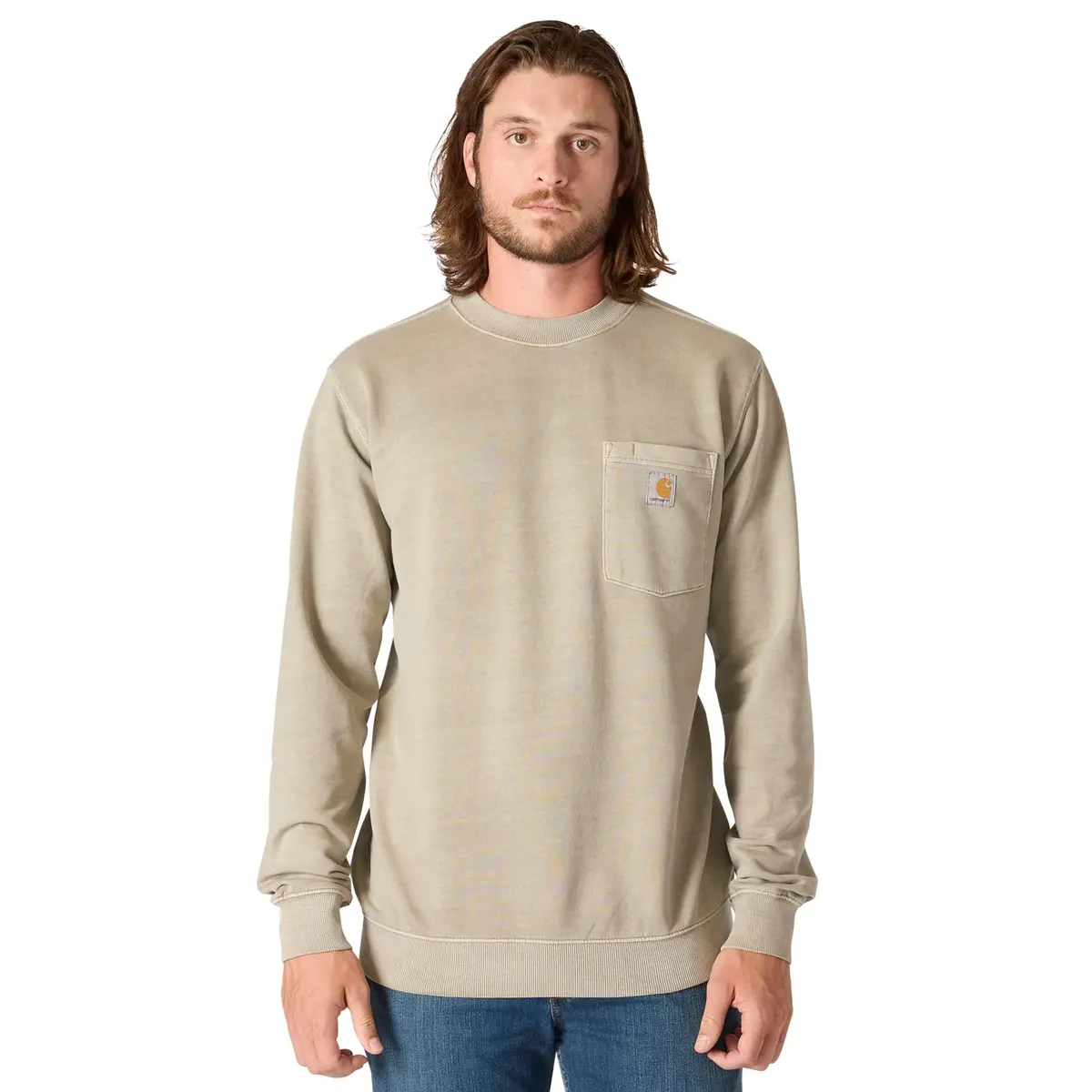 Men's Relaxed Fit Garment Dyed French Terry Crewneck Sweatshirt 1