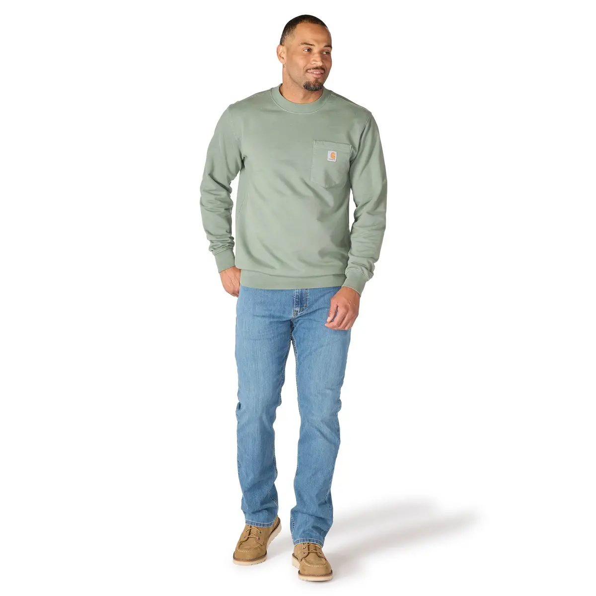 Men's Relaxed Fit Garment Dyed French Terry Crewneck Sweatshirt 1