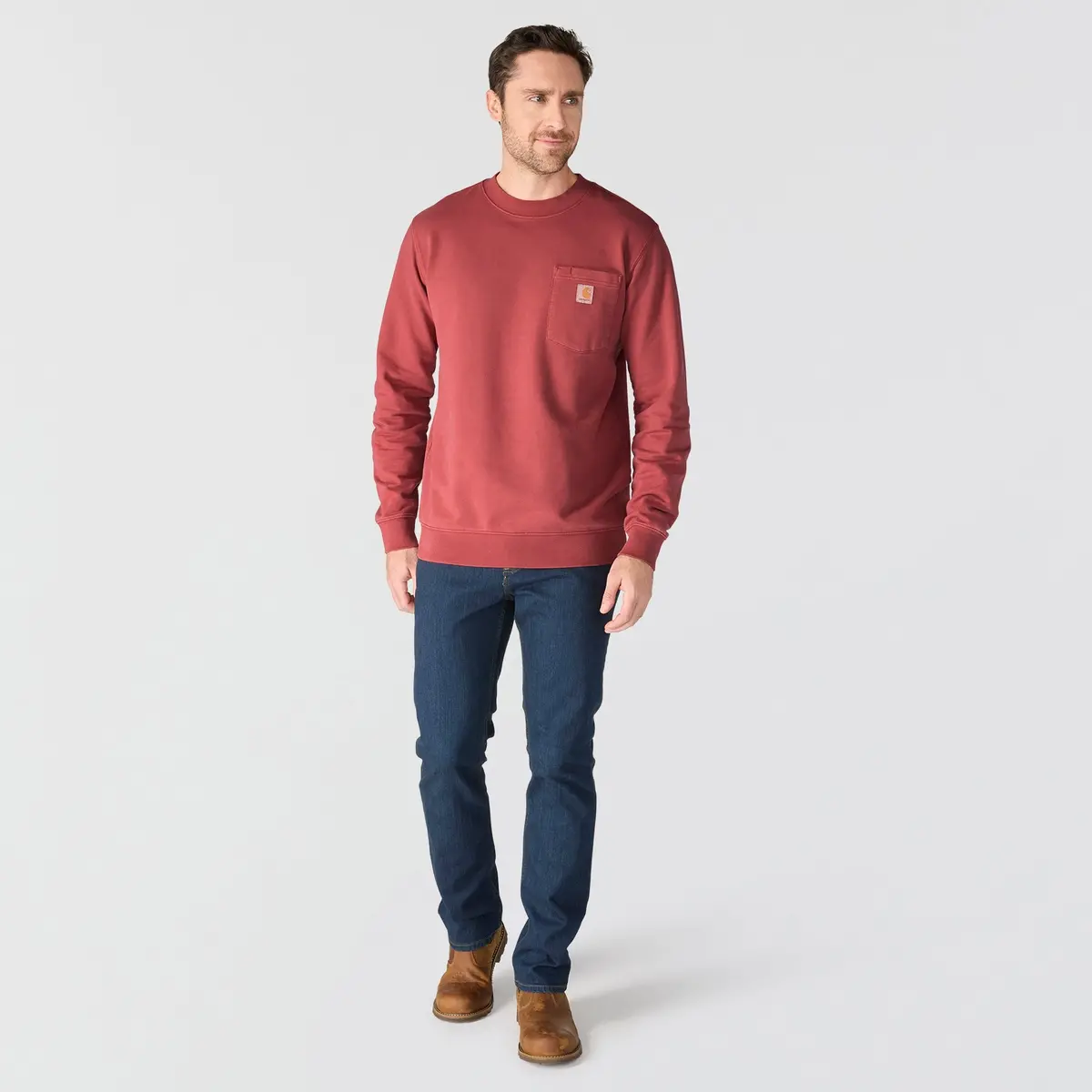 Men's Relaxed Fit Garment Dyed French Terry Crewneck Sweatshirt 3