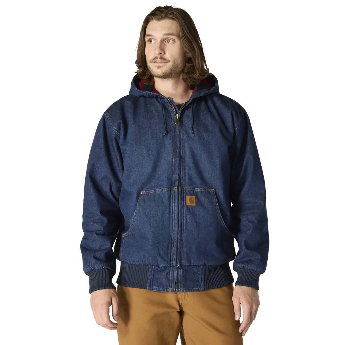 Men's Loose Fit Denim Flannel Lined Active Jacket 1