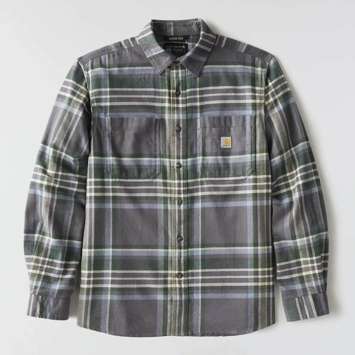 Men's Loose Fit Medium Weight Flannel Long Sleeve Plaid Shirt - Big 1