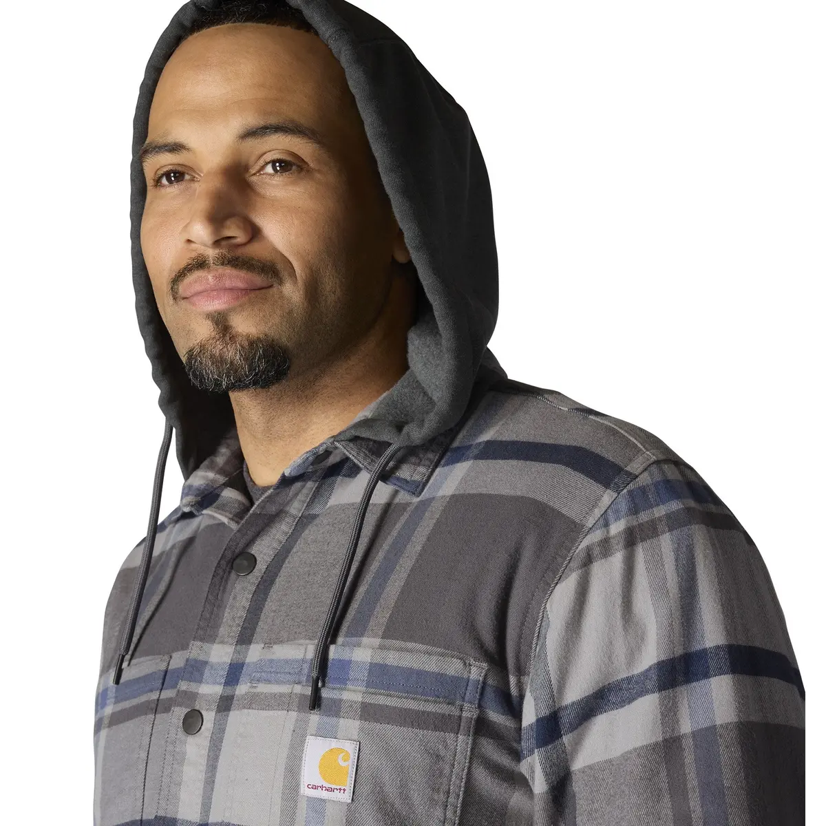 Men's Rugged Flex Relaxed Fit Flannel Lined Hooded Shirt Jac 2