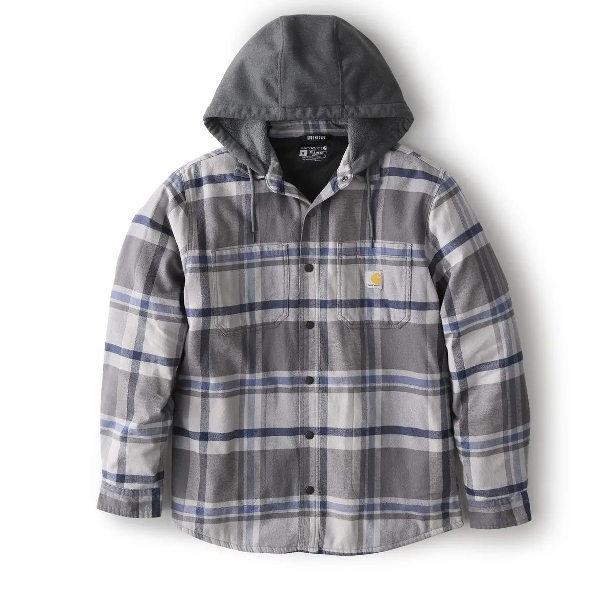 Men's Rugged Flex Relaxed Fit Flannel Lined Hooded Shirt Jac - Tall 1