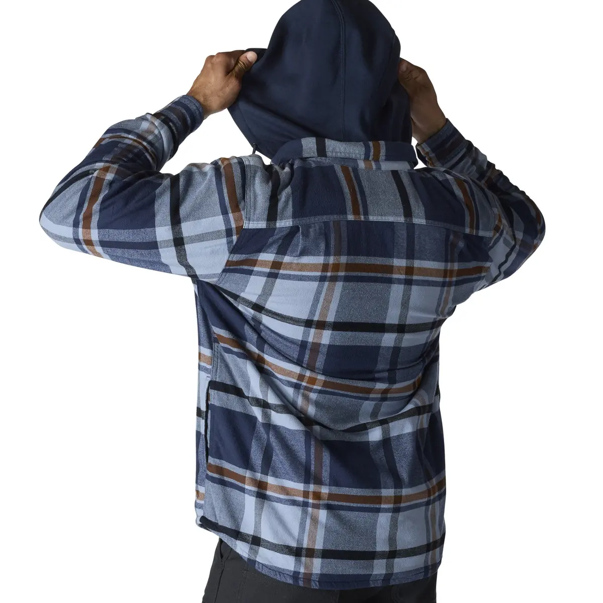 Men's Rugged Flex Relaxed Fit Flannel Lined Hooded Shirt Jac 2