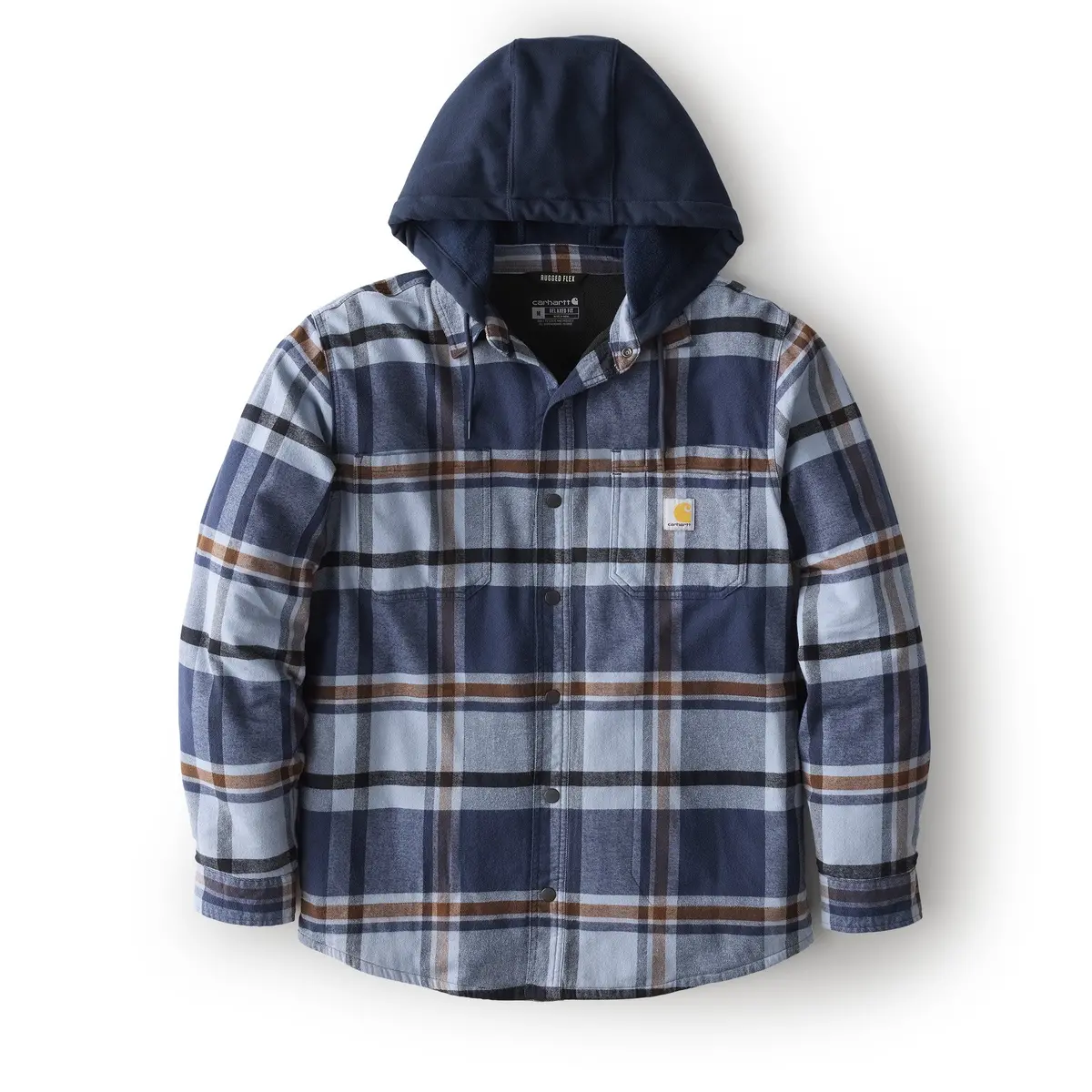 Men's Rugged Flex Relaxed Fit Flannel Lined Hooded Shirt Jac - Tall 1