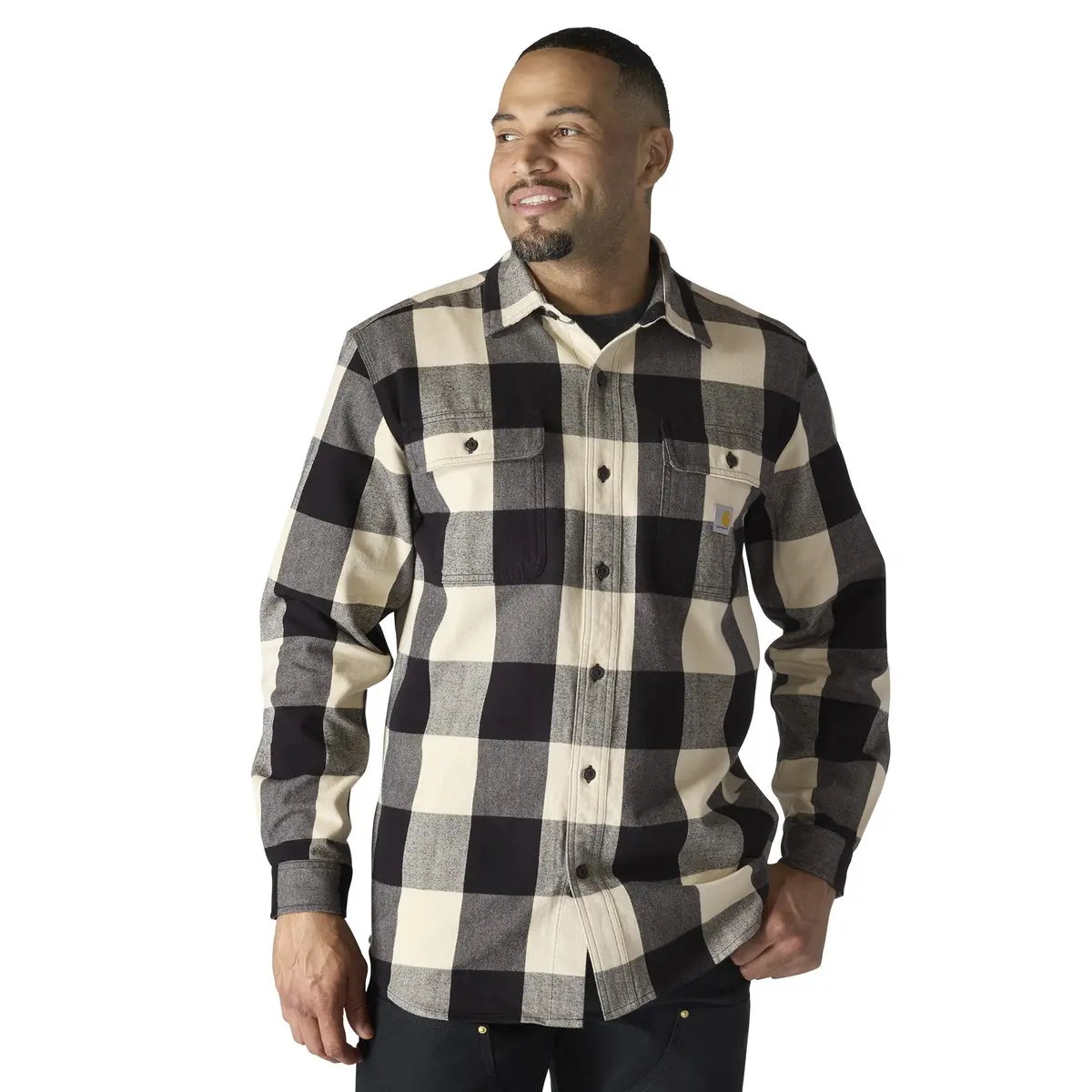 Men's Loose Fit Heavy Weight Flannel Long Sleeve Plaid Shirt - Tall 1