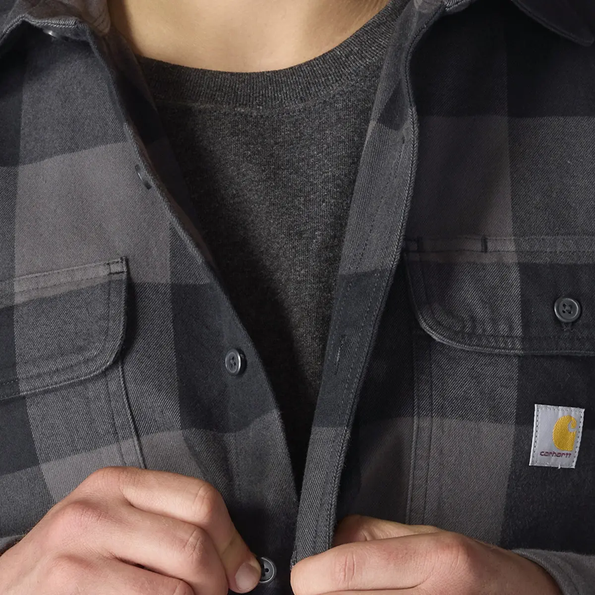 Men's Loose Fit Heavy Weight Flannel Long Sleeve Plaid Shirt - Tall 3
