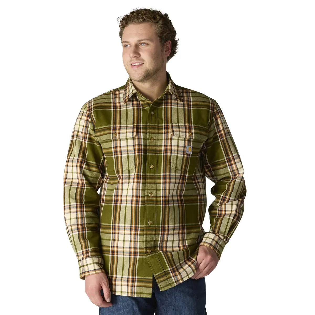 Men's Loose Fit Heavy Weight Flannel Long Sleeve Plaid Shirt - Tall 1