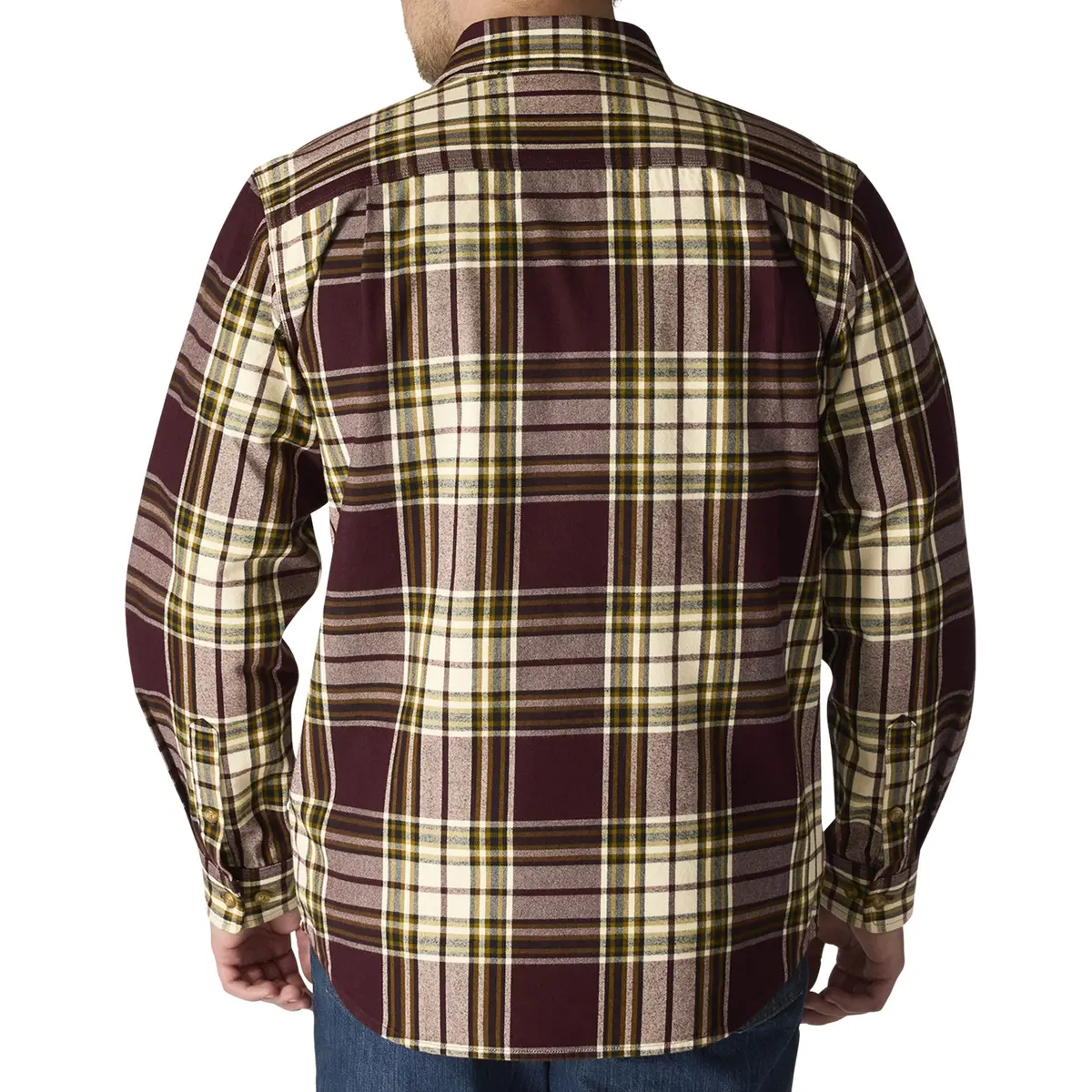 Men's Loose Fit Heavy Weight Flannel Long Sleeve Plaid Shirt - Tall 2