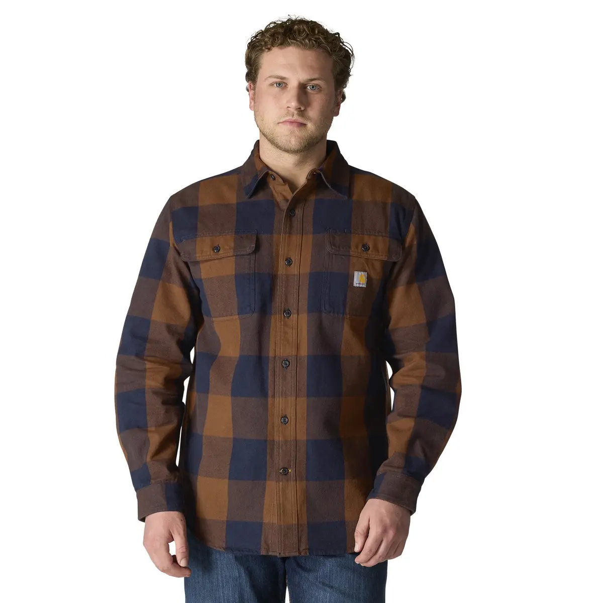 Men's Loose Fit Heavy Weight Flannel Long Sleeve Plaid Shirt - Tall 1