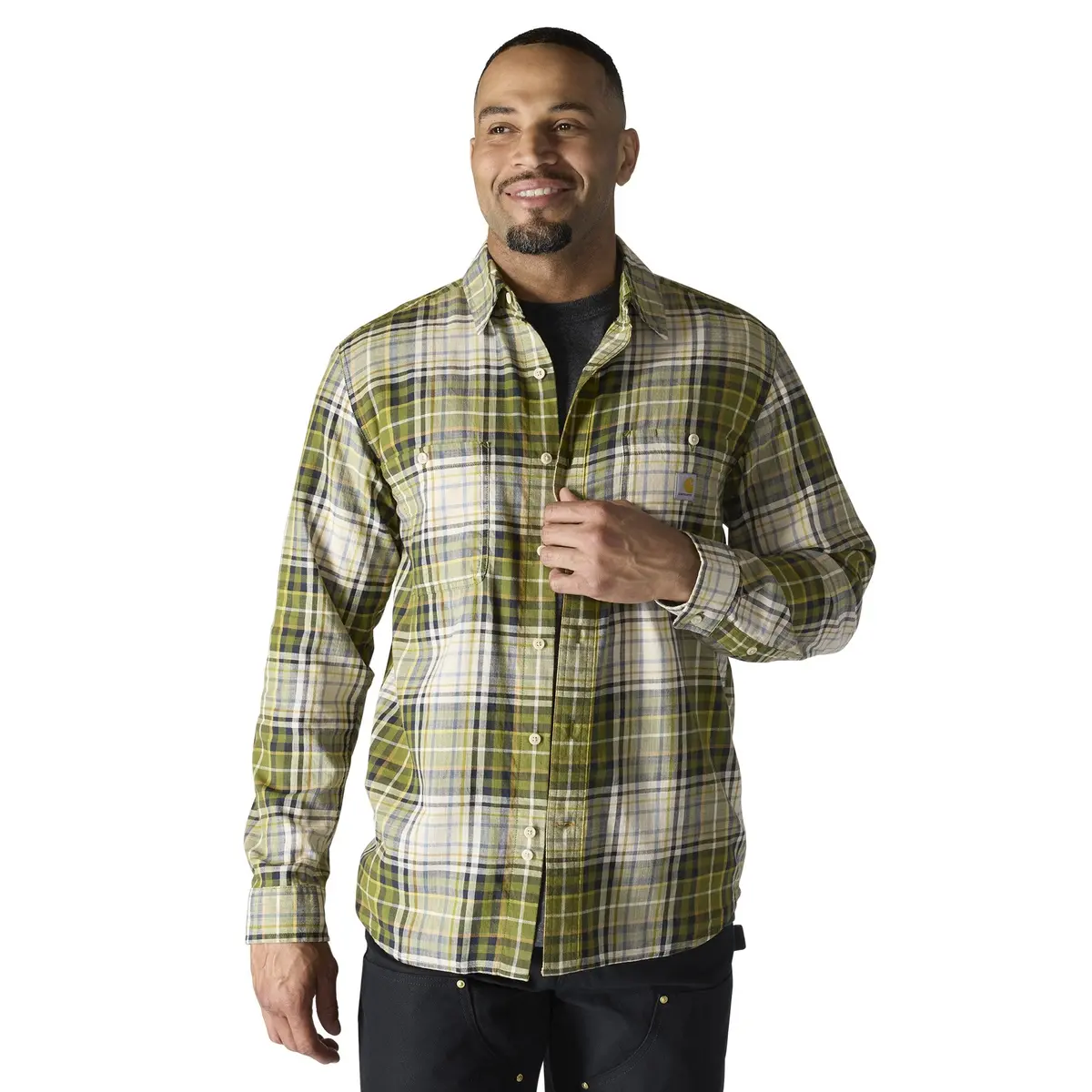 Men's Rugged Flex Lightweight Long Sleeve Plaid Shirt 1