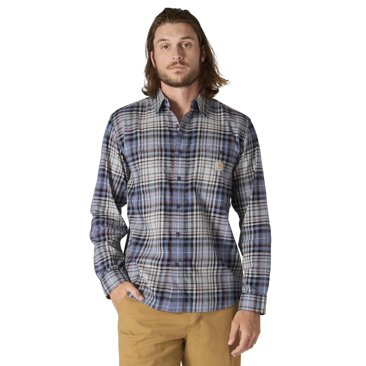 Men's Rugged Flex Lightweight Long Sleeve Plaid Shirt 1