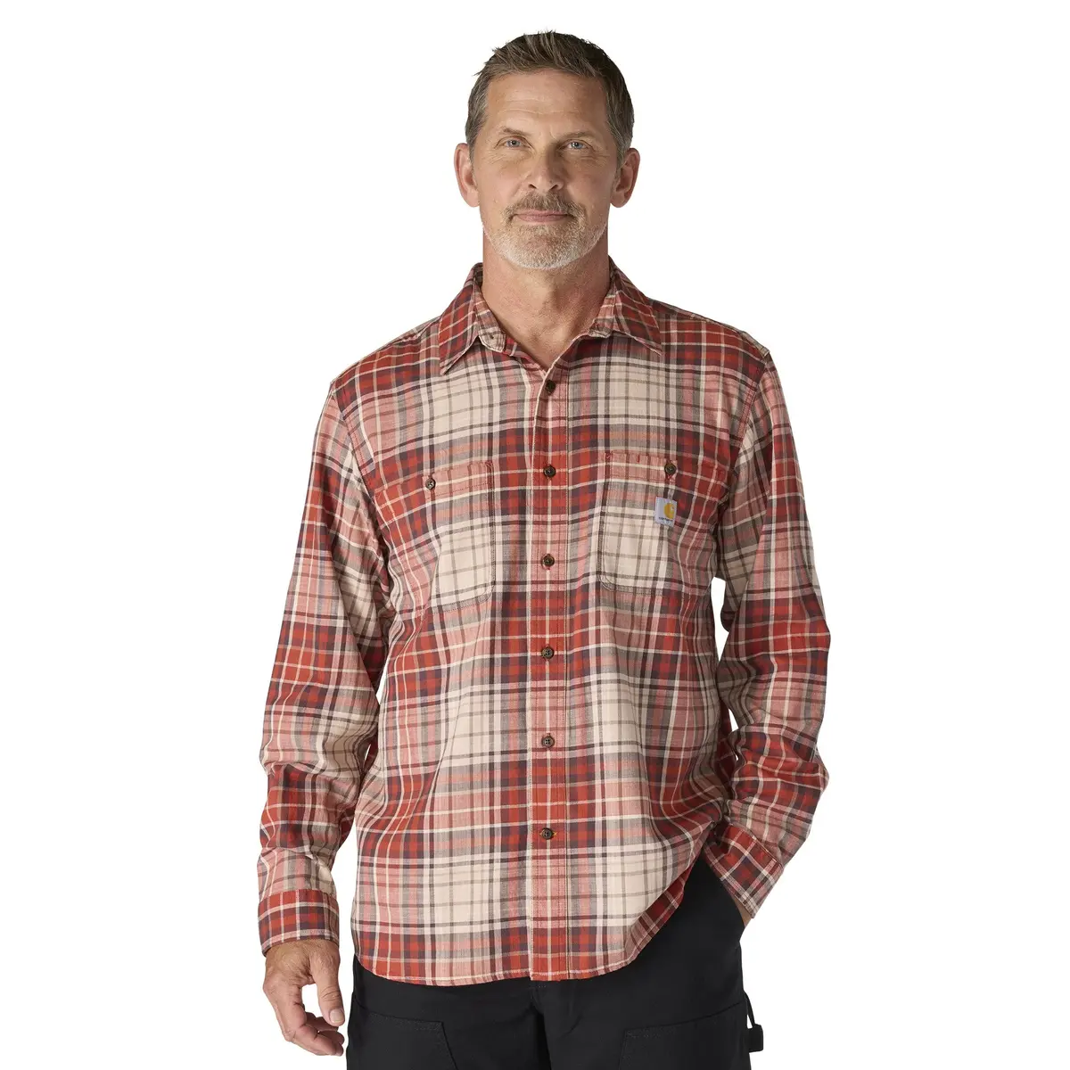 Men's Rugged Flex Lightweight Long Sleeve Plaid Shirt 1