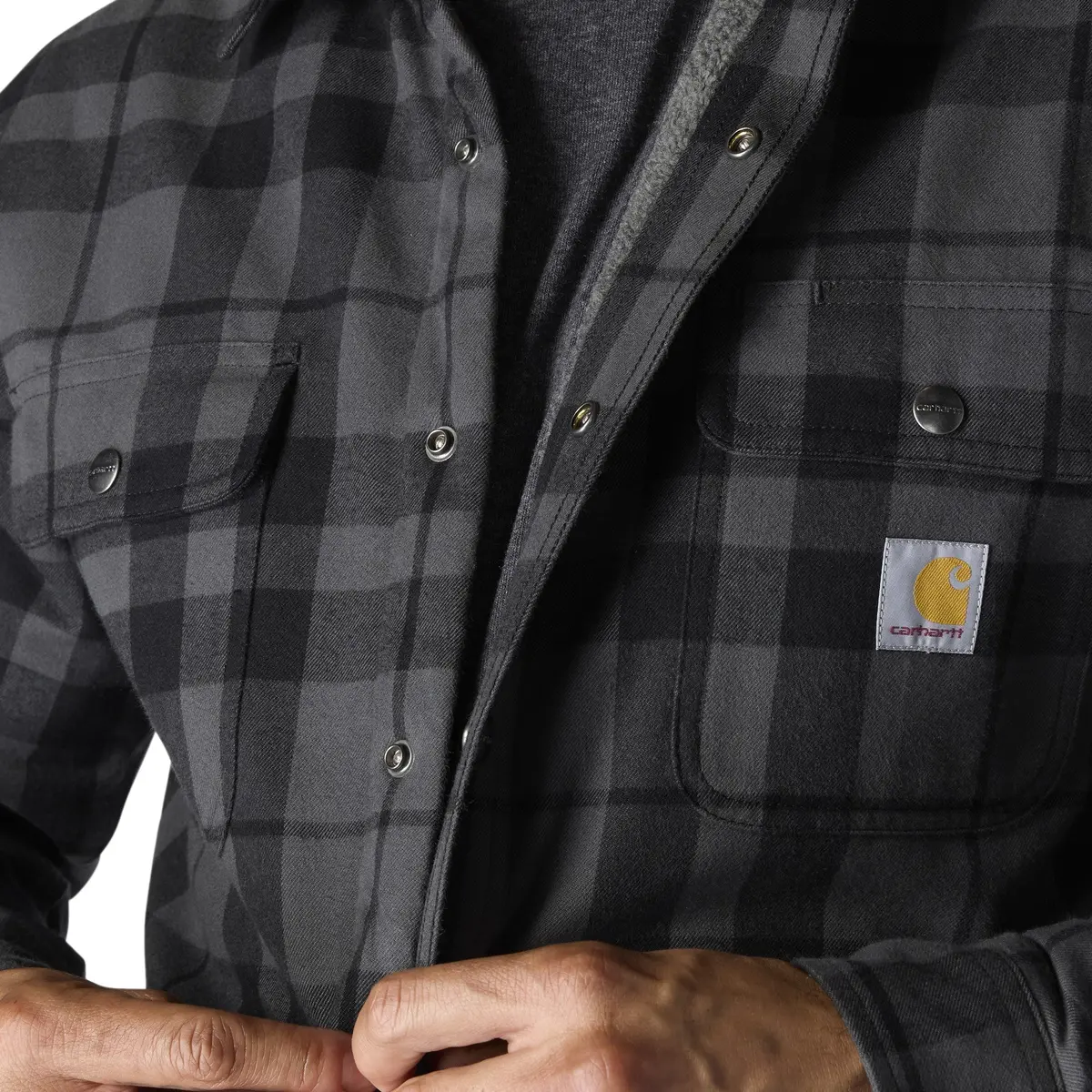 Men's Relaxed Fit Flannel Sherpa-Lined Shirt Jac 3