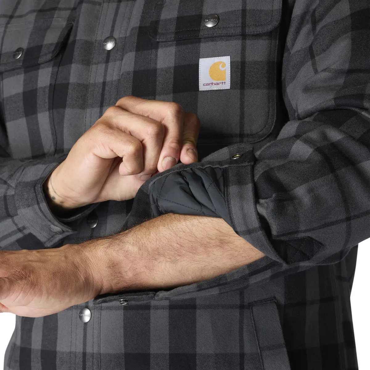 Men's Relaxed Fit Flannel Sherpa-Lined Shirt Jac 4
