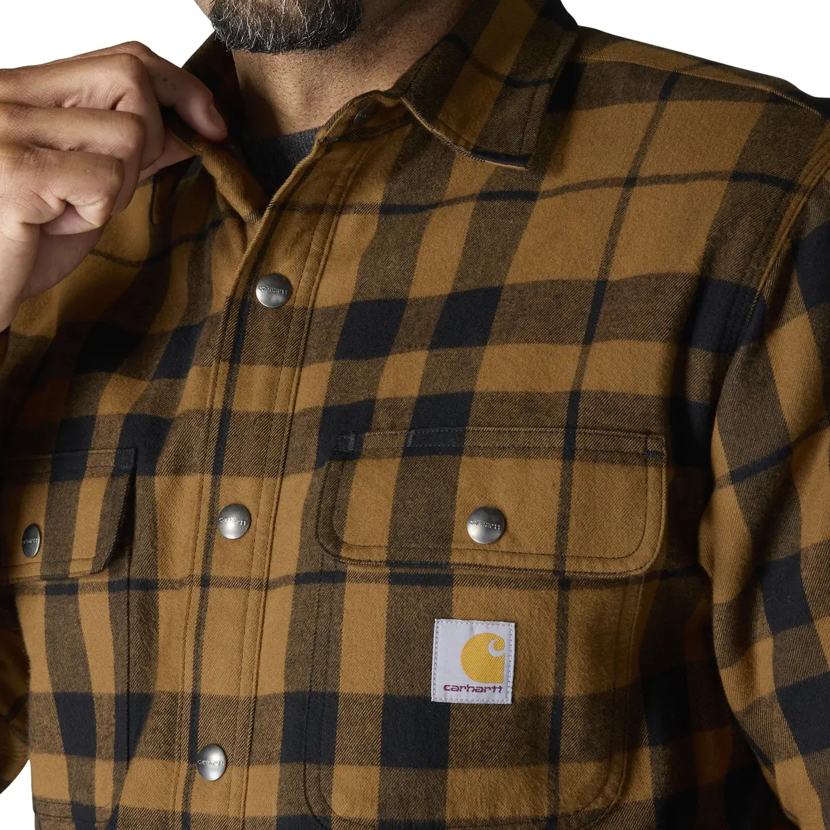 Men's Relaxed Fit Flannel Sherpa-Lined Shirt Jac 3