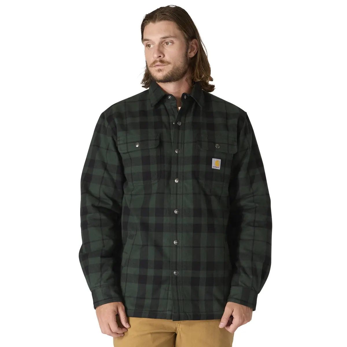 Men's Relaxed Fit Flannel Sherpa-Lined Shirt Jac 1