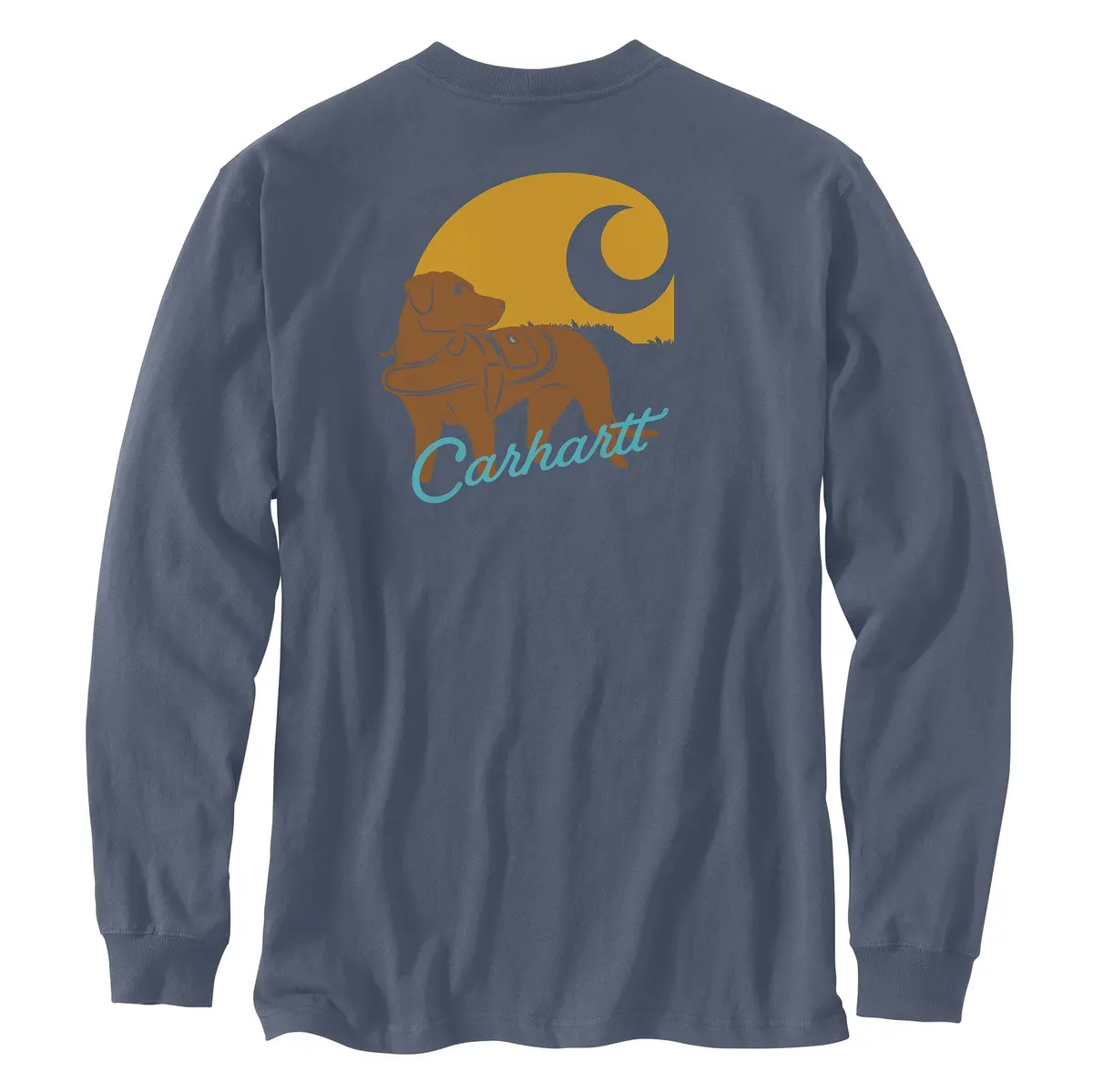 Men's Loose Fit Heavyweight Long Sleeve Dog Graphic Shirt 1