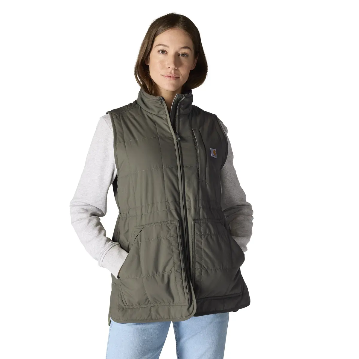 Women's Rain Defender Relaxed Fit Lightweight Insulated Mock-Neck Vest 1