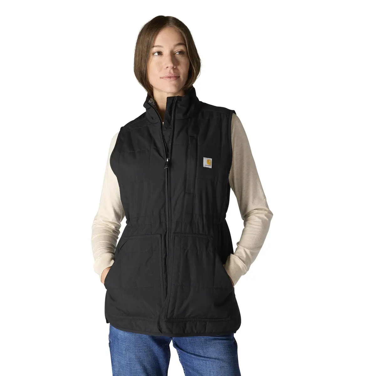Women's Rain Defender Relaxed Fit Lightweight Insulated Mock-Neck Vest 1