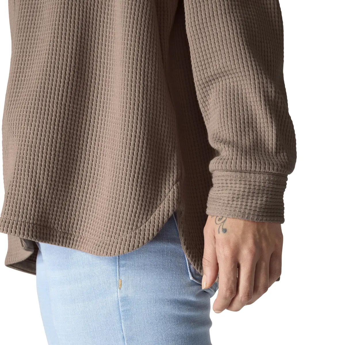 Women's Oversized Fit Heavyweight Waffle Knit Shirt 2