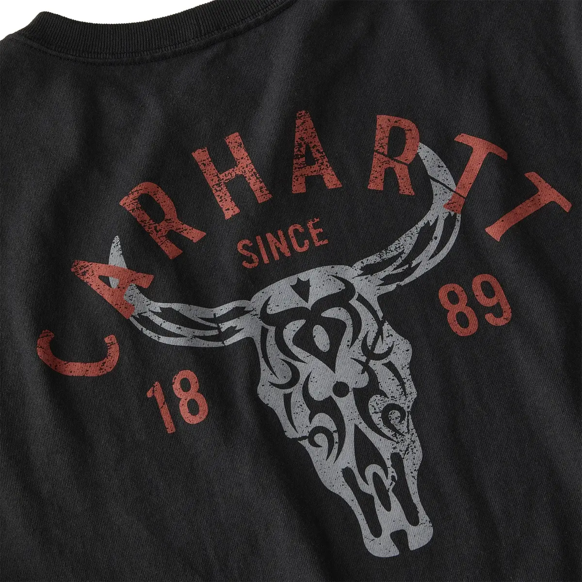 Men's Loose Fit Heavyweight Long Sleeve Longhorn Graphic Shirt 3