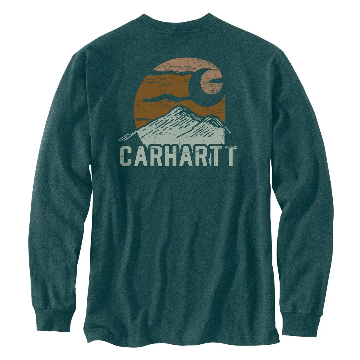 Men's Relaxed Fit Heavyweight Long Sleeve Mountain Graphic Shirt 1