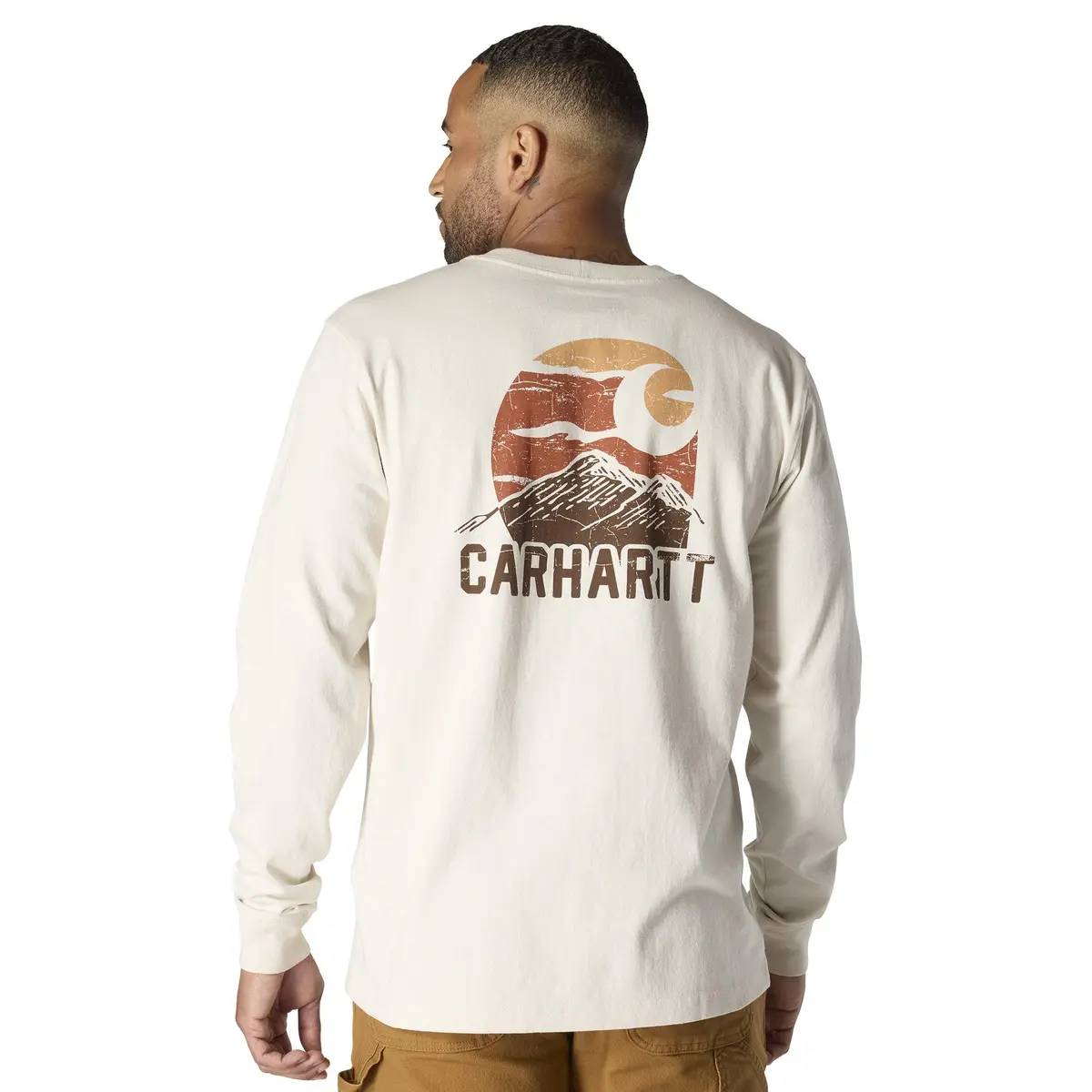 Men's Relaxed Fit Heavyweight Long Sleeve Mountain Graphic Shirt 1
