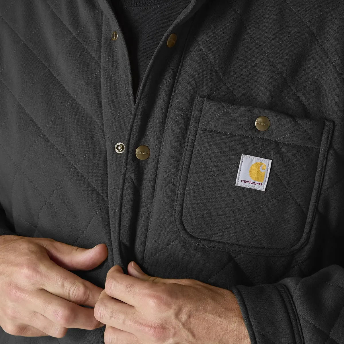 Men's Rain Defender Loose Fit Heavyweight Quilted Snap-Front Shirt Jacket 3