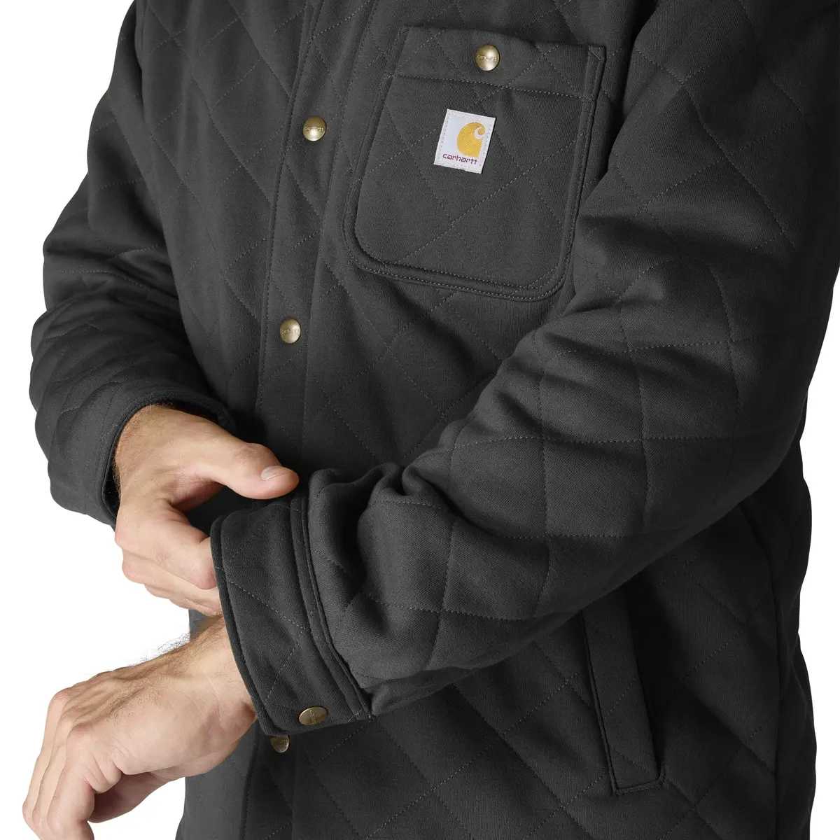 Men's Rain Defender Loose Fit Heavyweight Quilted Snap-Front Shirt Jacket 4