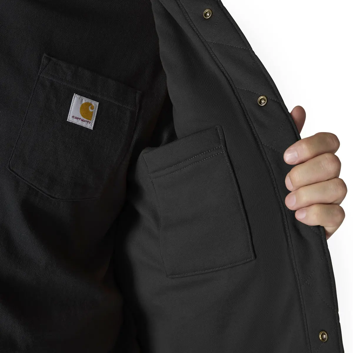 Men's Rain Defender Loose Fit Heavyweight Quilted Snap-Front Shirt Jacket 5
