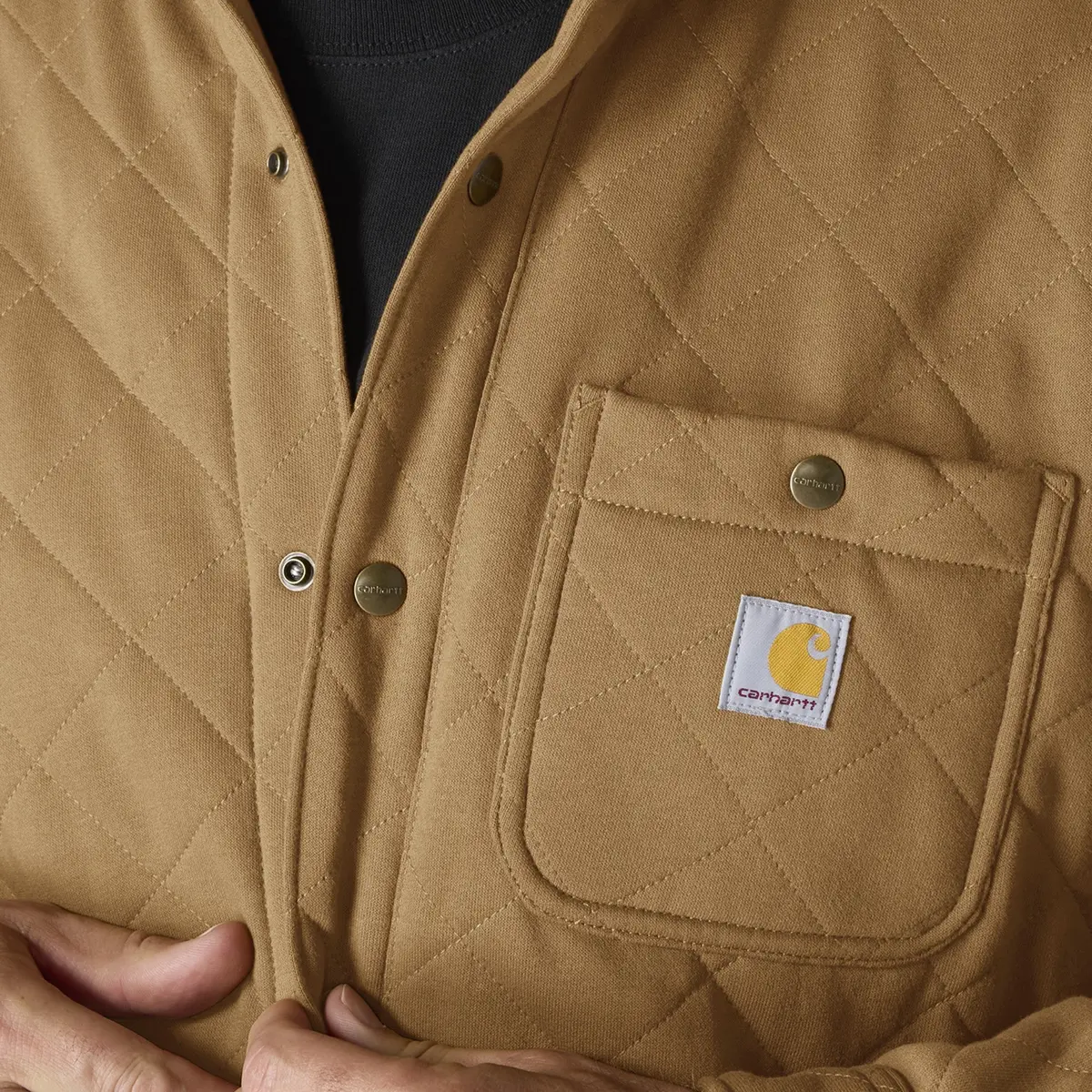 Men's Rain Defender Loose Fit Heavyweight Quilted Snap-Front Shirt Jacket 3