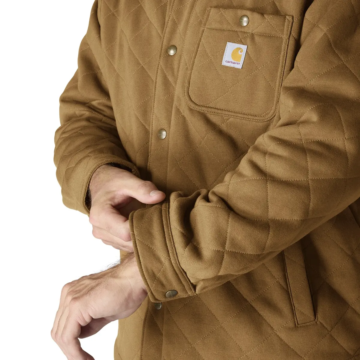 Men's Rain Defender Loose Fit Heavyweight Quilted Snap-Front Shirt Jacket 4