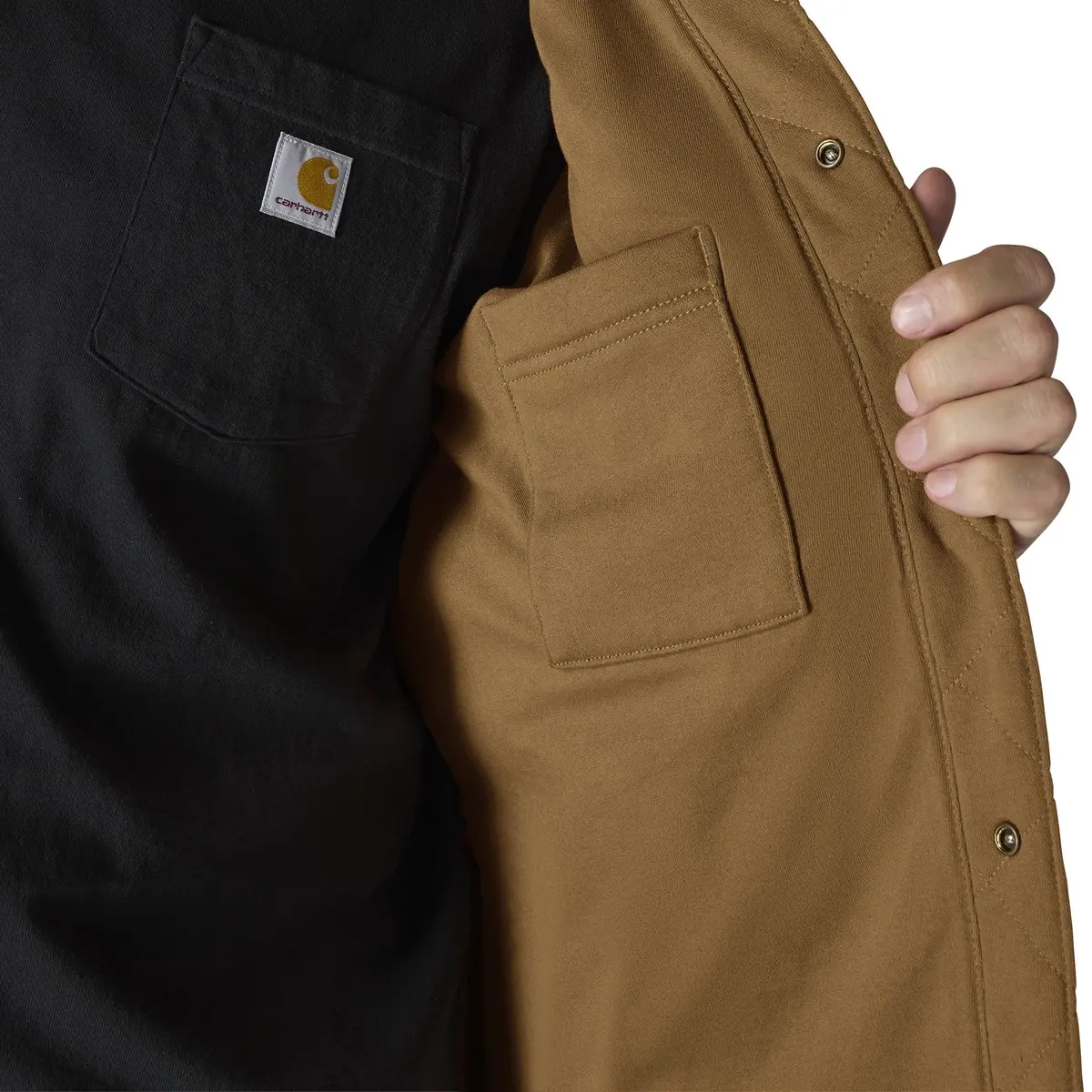 Men's Rain Defender Loose Fit Heavyweight Quilted Snap-Front Shirt Jacket 5