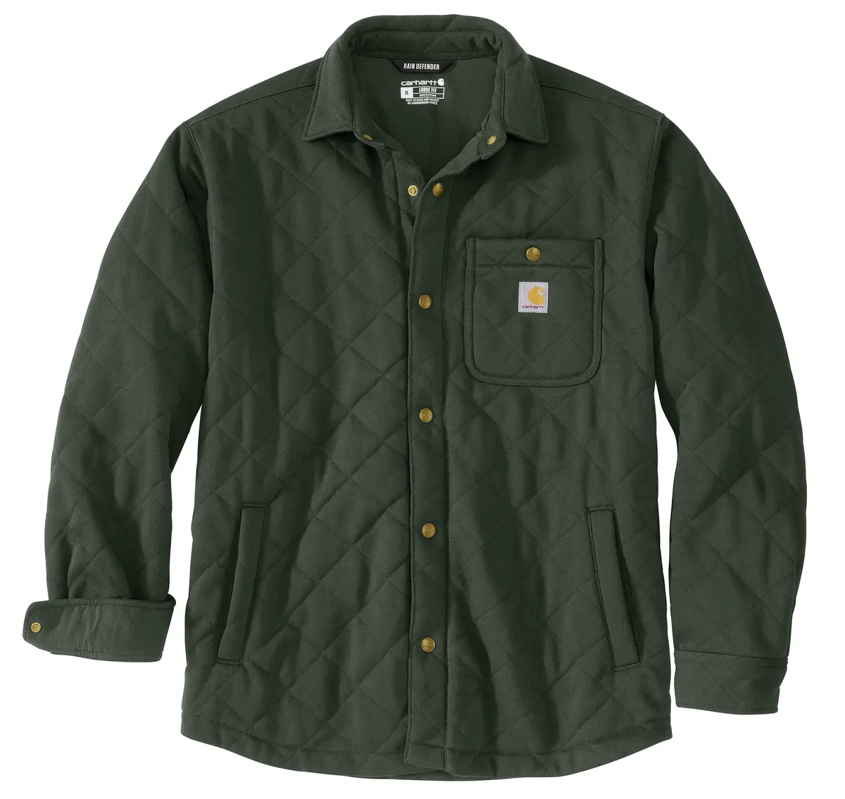 Men's Rain Defender Loose Fit Heavyweight Quilted Snap-Front Shirt Jacket 1