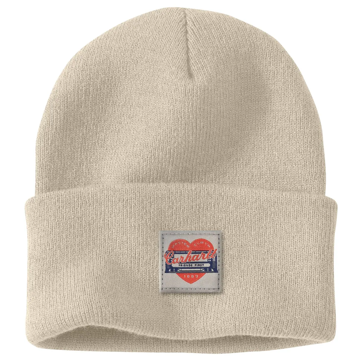 Women's Knit Heart Patch Beanie 1