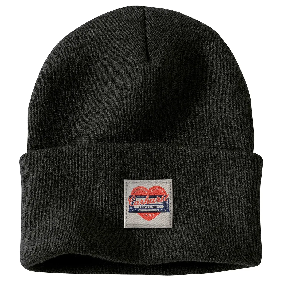 Women's Knit Heart Patch Beanie 1