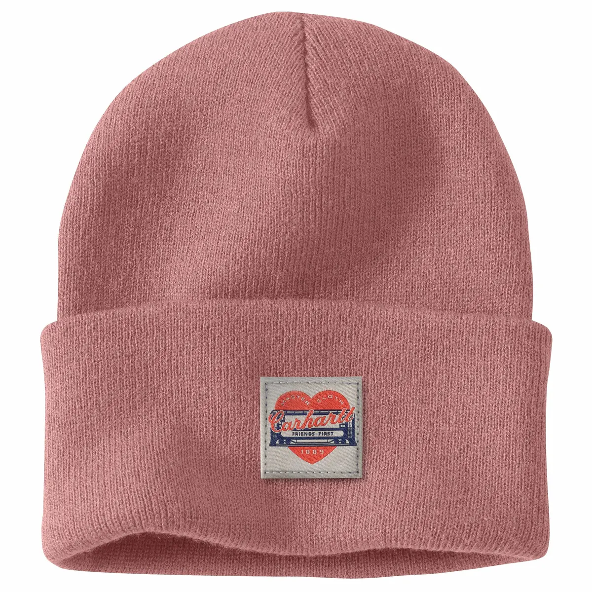 Women's Knit Heart Patch Beanie 1