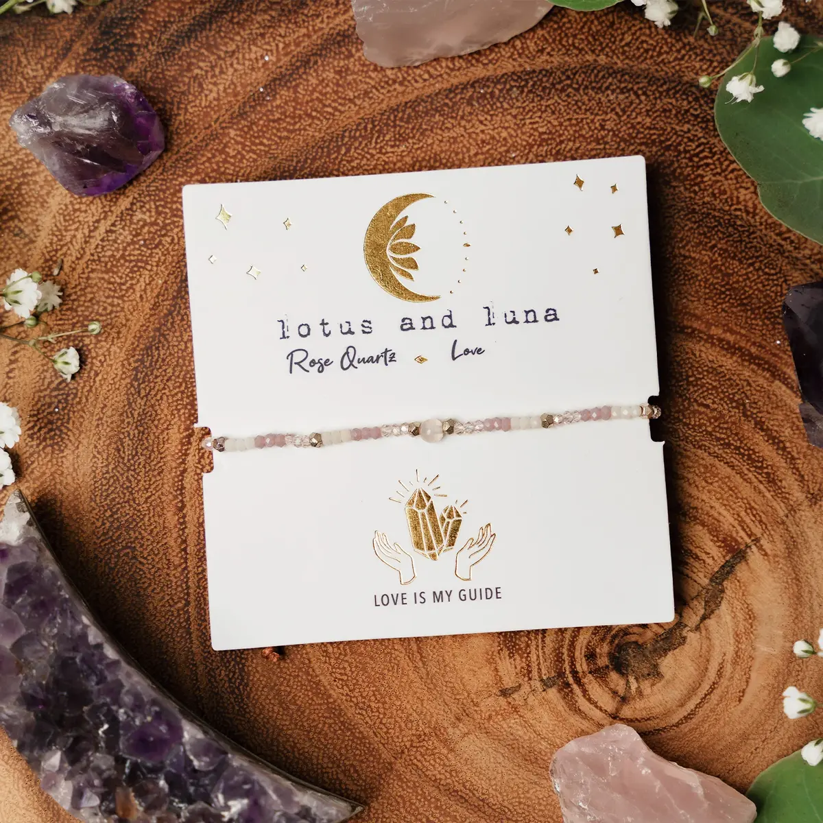 Women's Rose Quartz Goddess Bracelet 2