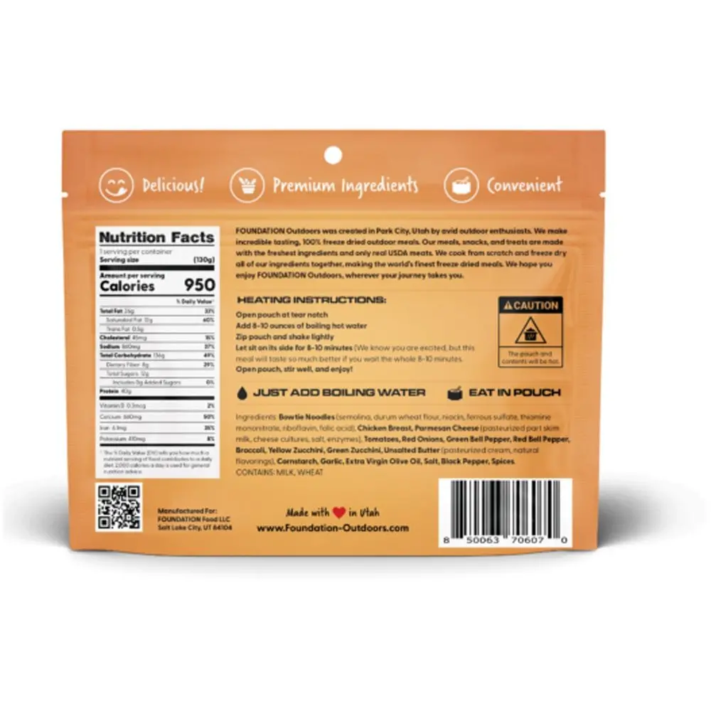 Chicken Pasta Primavera Freeze Dried Meal 2