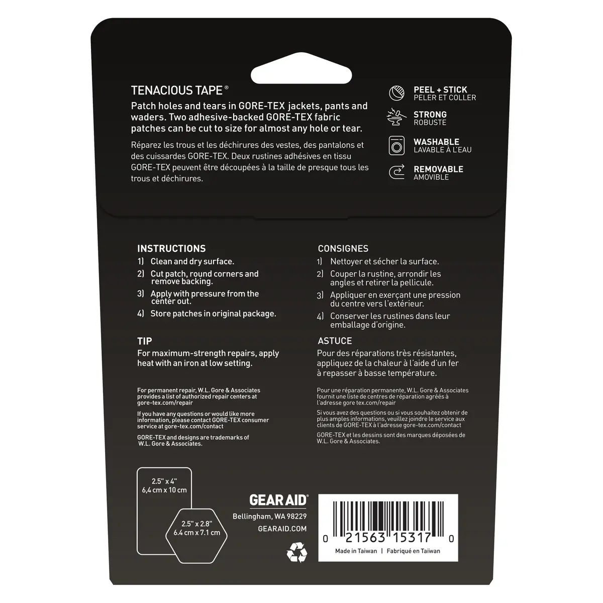 Tenacious Tape Gore-Tex Fabric Patches - Hex & Rect 2