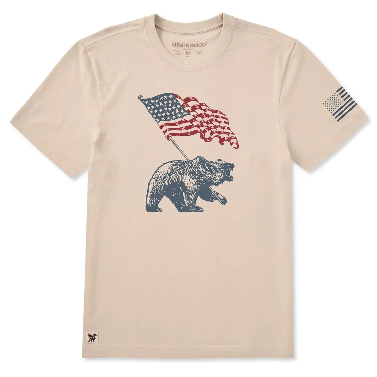 Men's American Bear Flag Short Sleeve Crusher Tee 1