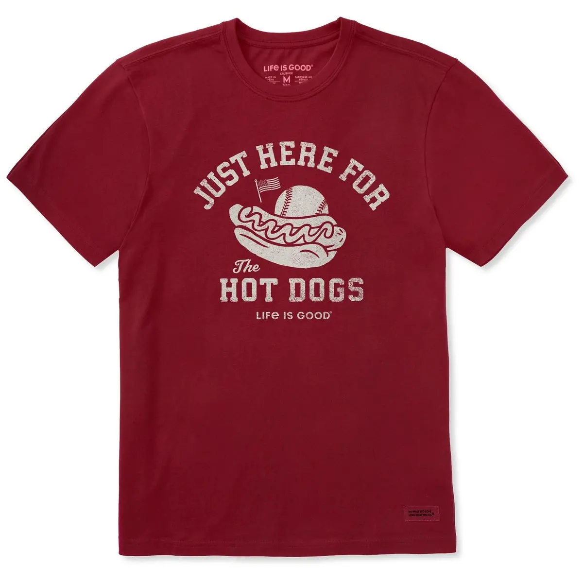 Men's Here For The Hot Dogs Baseball Short Sleeve Crusher Tee 1